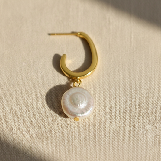 The Aria Pearl Drop Hoops