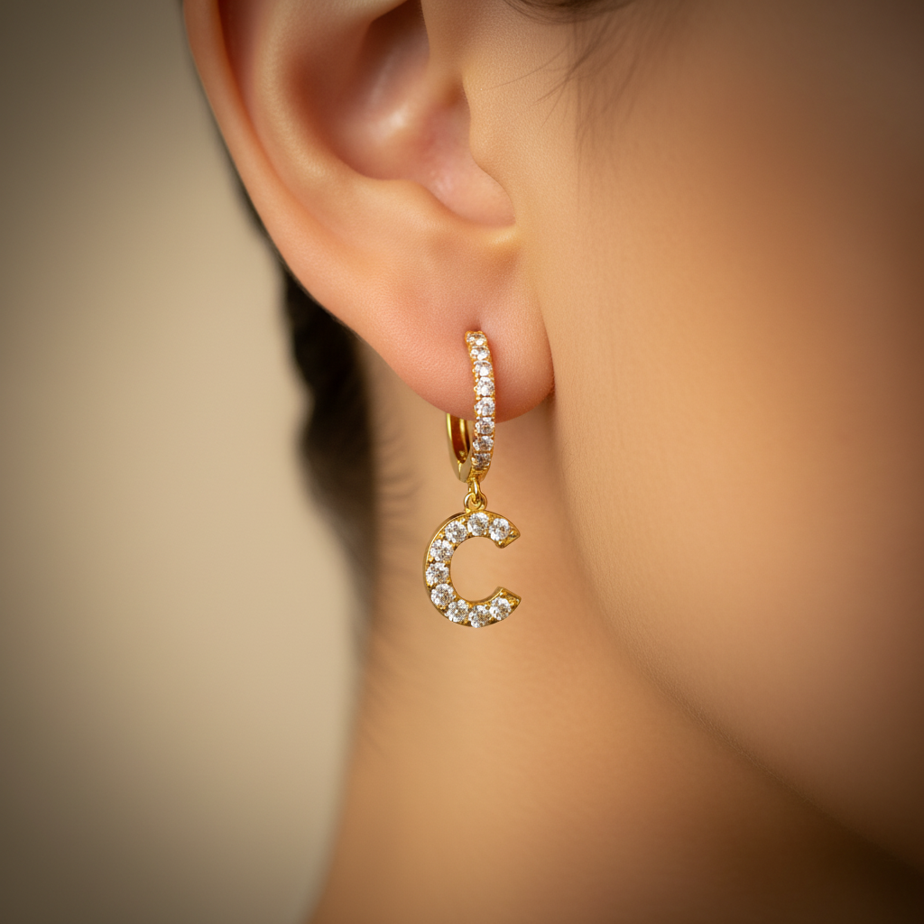 The Celeste Initial Drop Earrings