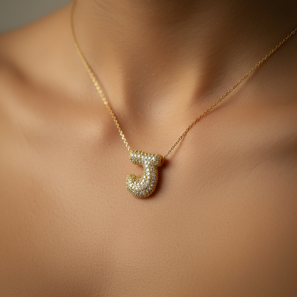 The Jolie Bubble Initial Necklace
