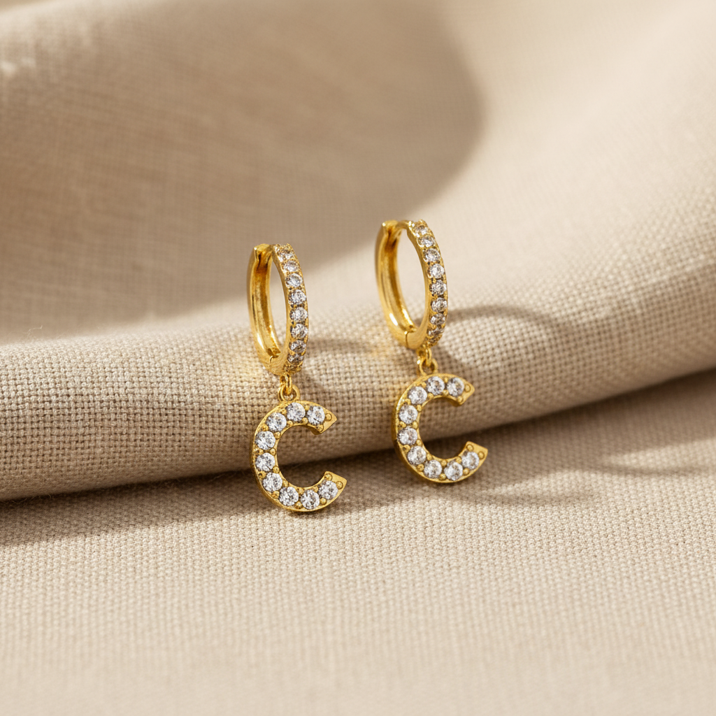 The Celeste Initial Drop Earrings