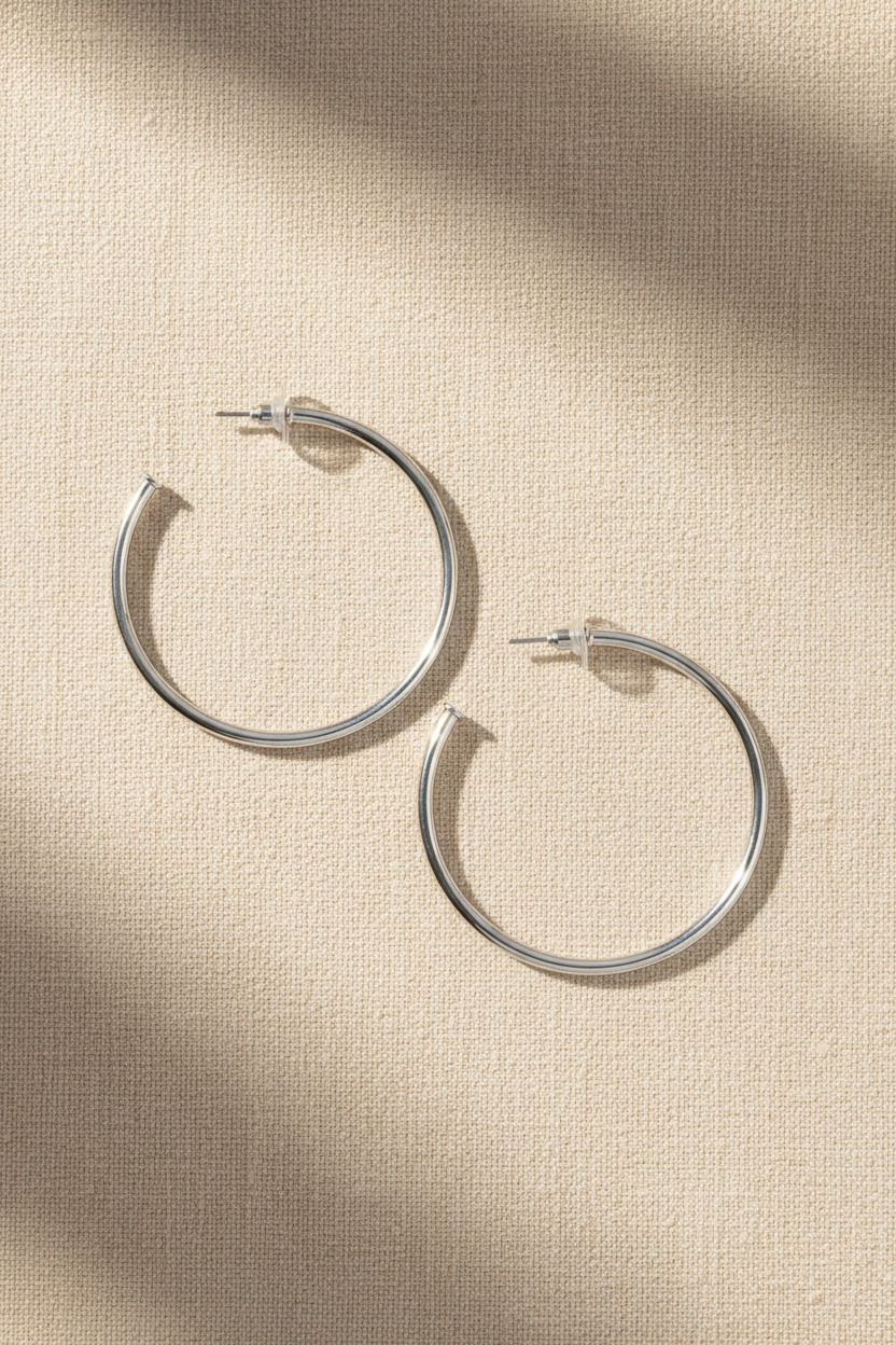 The Signature Silver Hoops