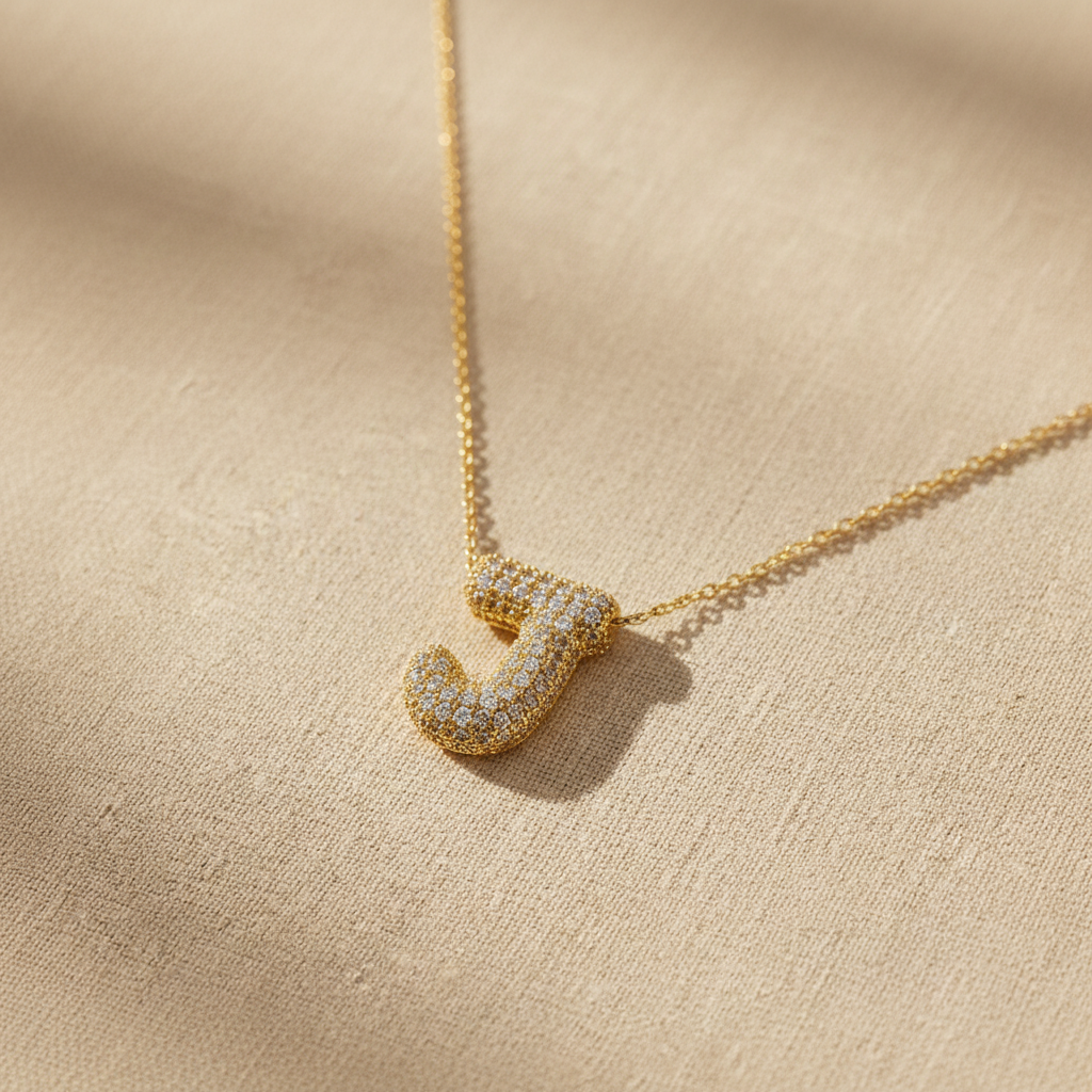 The Jolie Bubble Initial Necklace