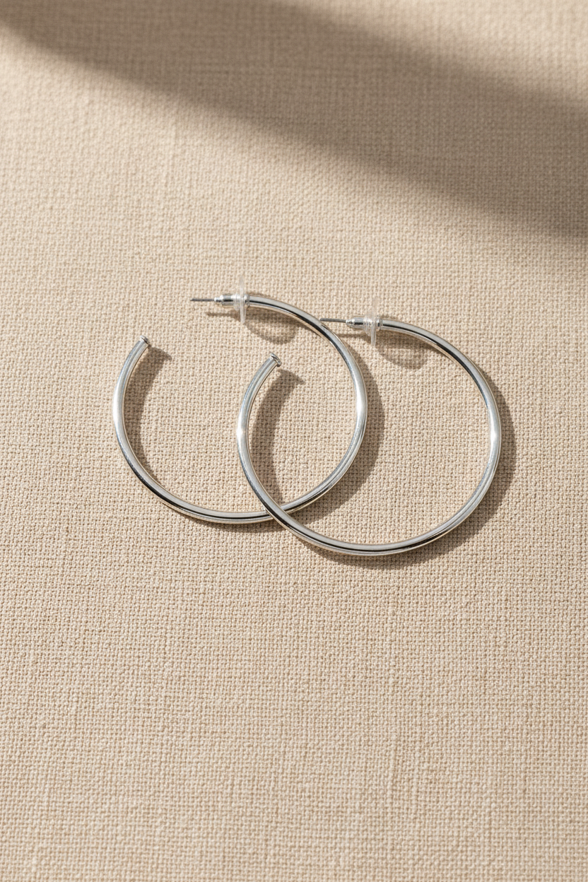 The Signature Silver Hoops